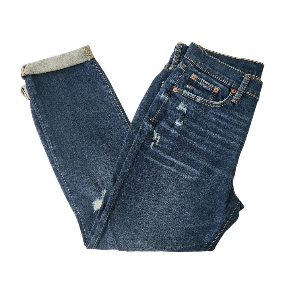 Gap Midrise Distressed Girlfriend Jeans